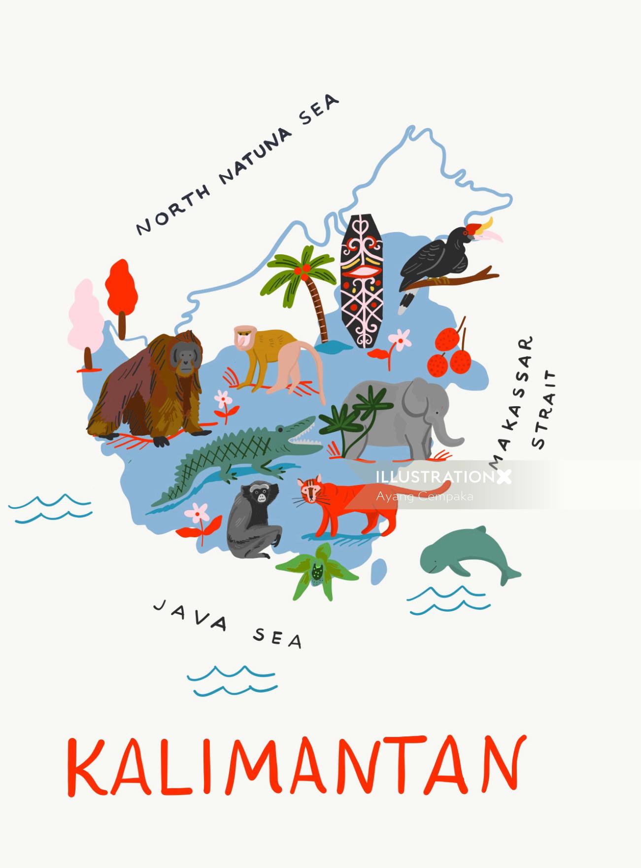 Cartes Kalimantan