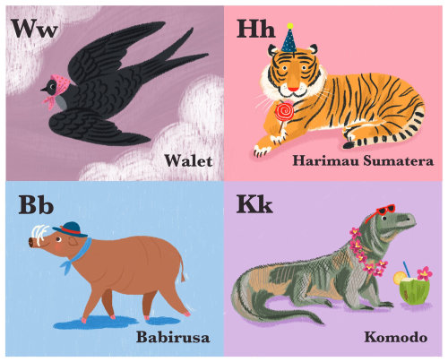Ícones de animais gráficos com nomes