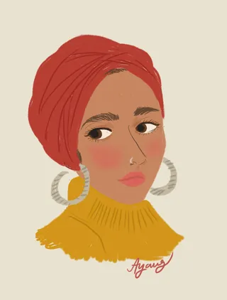 Digital illustration of traditional woman
