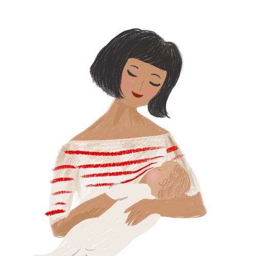 Lifestyle of woman feeding baby
