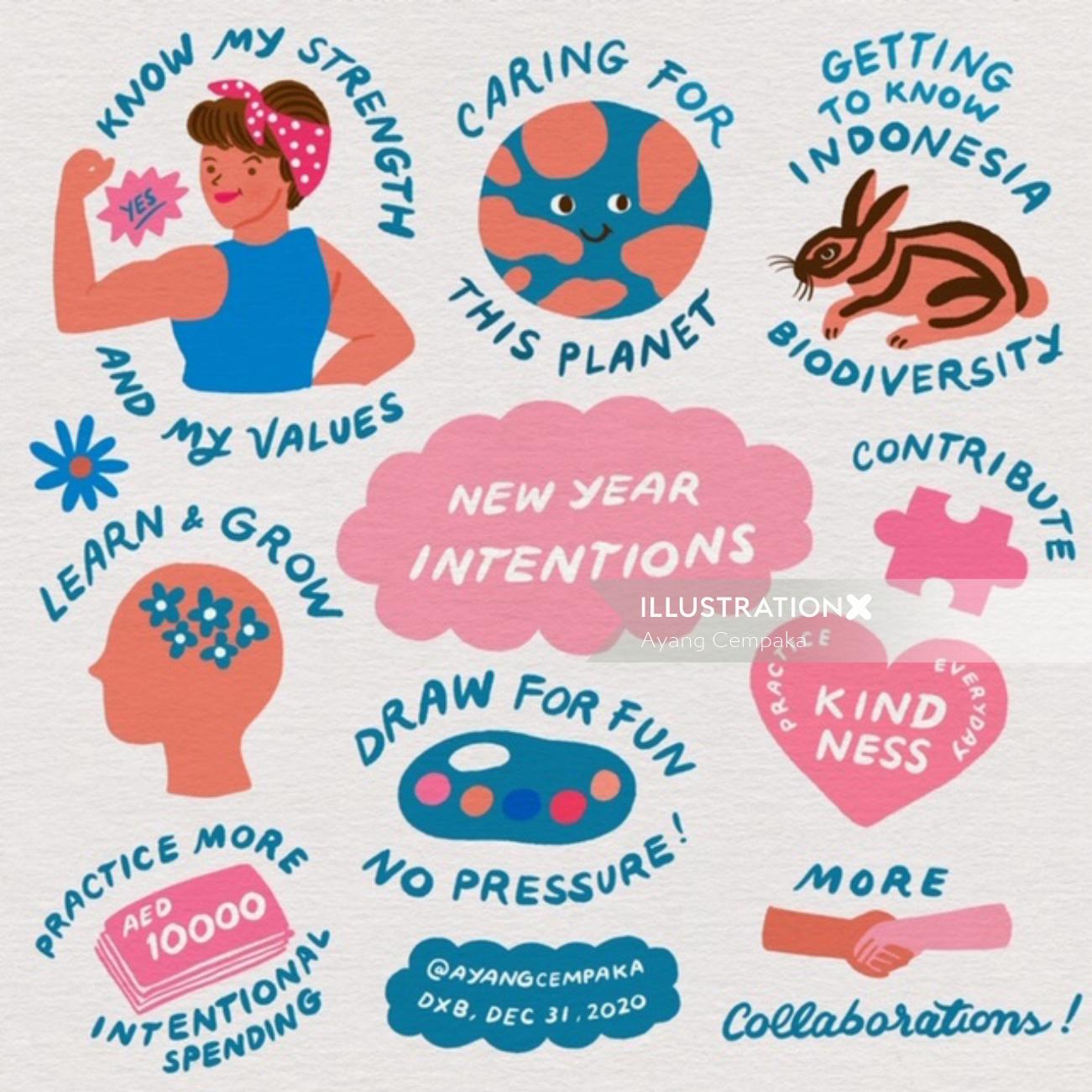Graphic newyear intentions