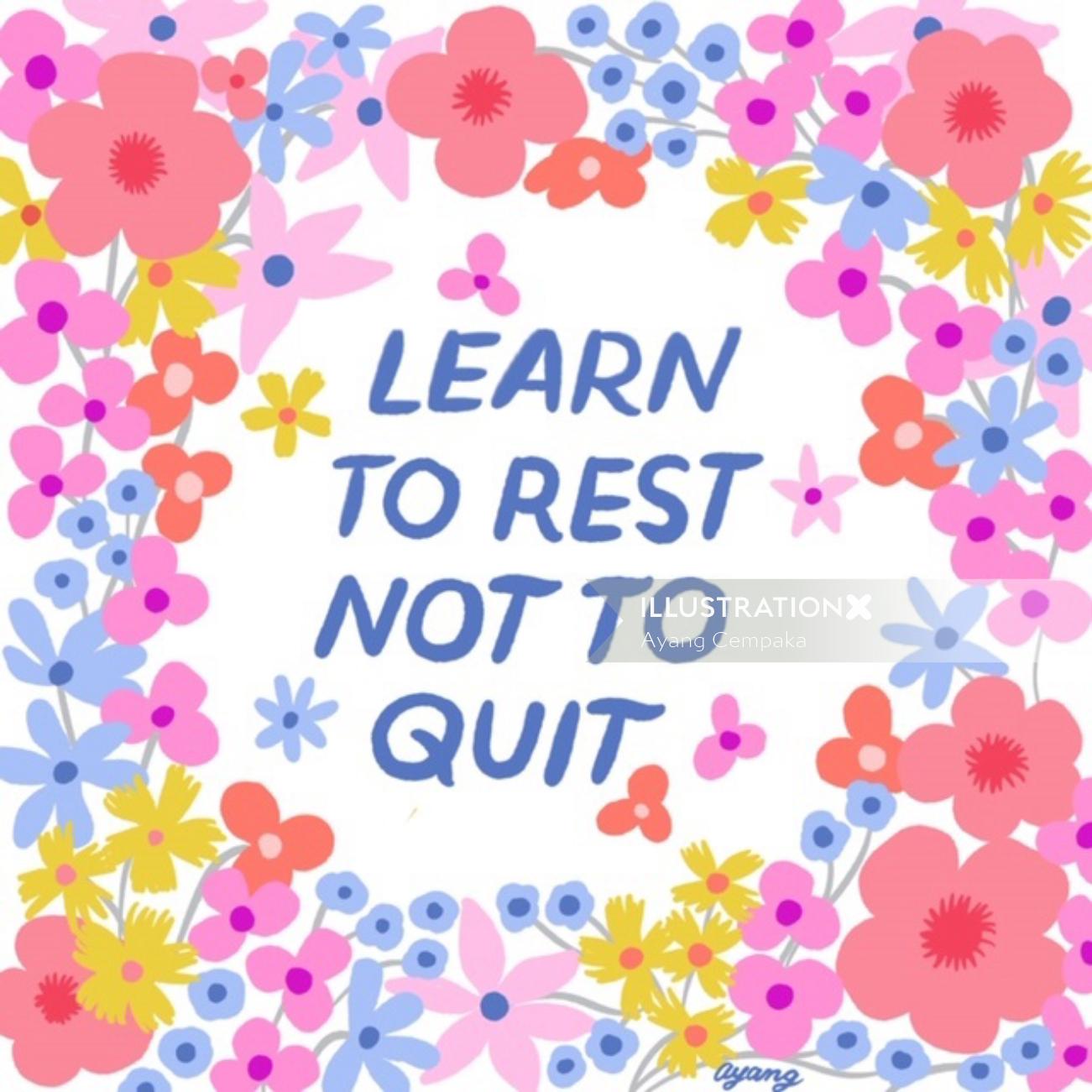 Lettering Learn to Ret not to quit