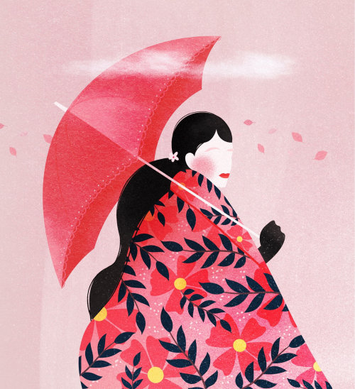 Femme de mode avec parapluie