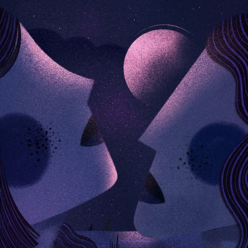 Abstract illustration of night couple