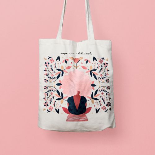 Woman artwork on Simple Organic Tote bag
