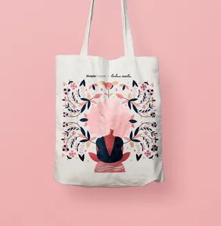 Woman artwork on Simple Organic Tote bag