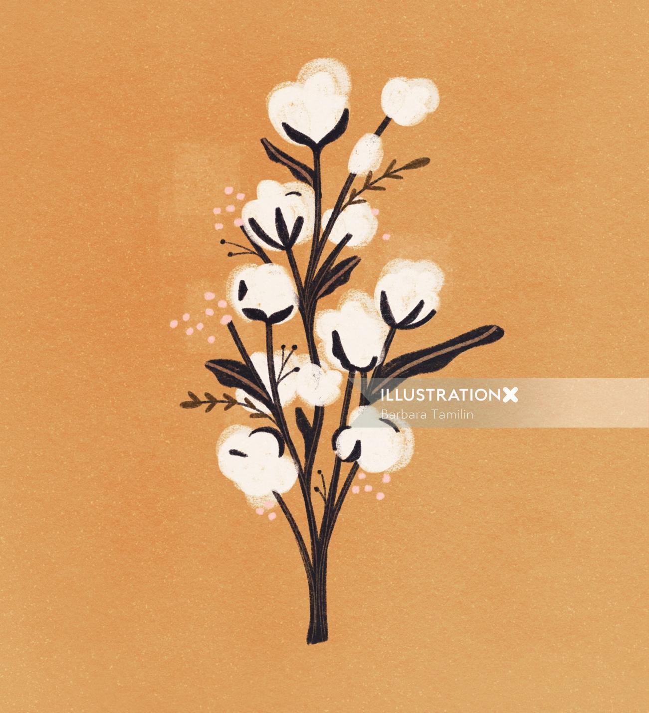 白い桜の木自然イラスト