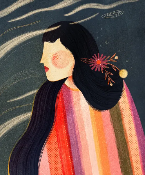 Woman dreaming about windy days