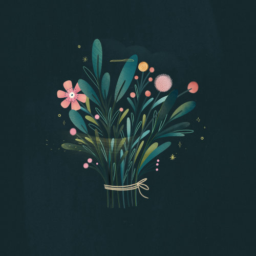 Digital art of flower vase