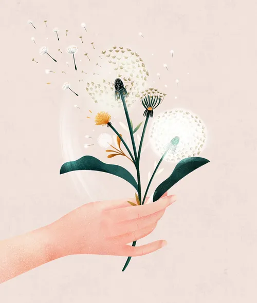 Floral theme freedom symbol for Brazilian funeral company Primaveras
