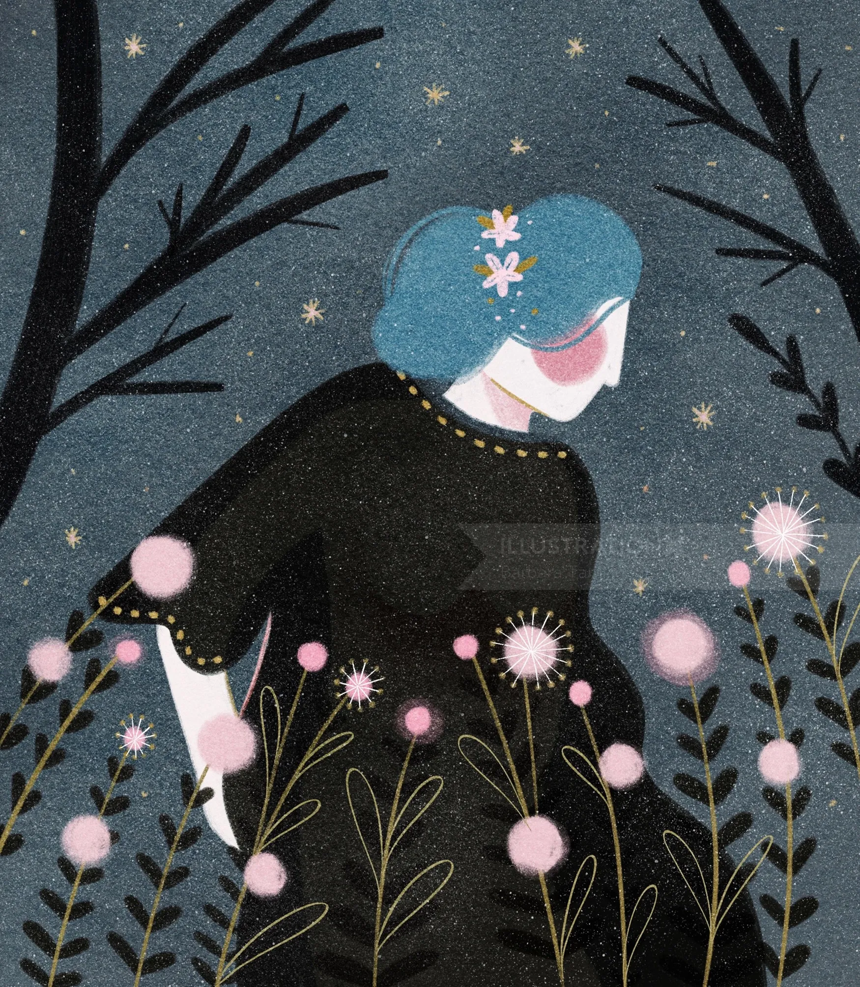Fashion lady in a magic Forest