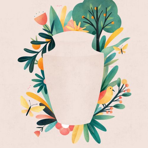 Flower pot digital illustration