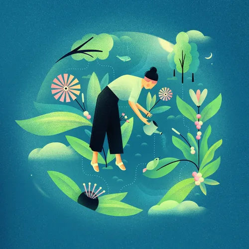 Digital illustration of Global plantation