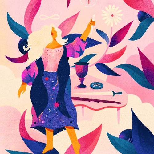 Abstract colorful woman in nature setting by Barbara Tamilin