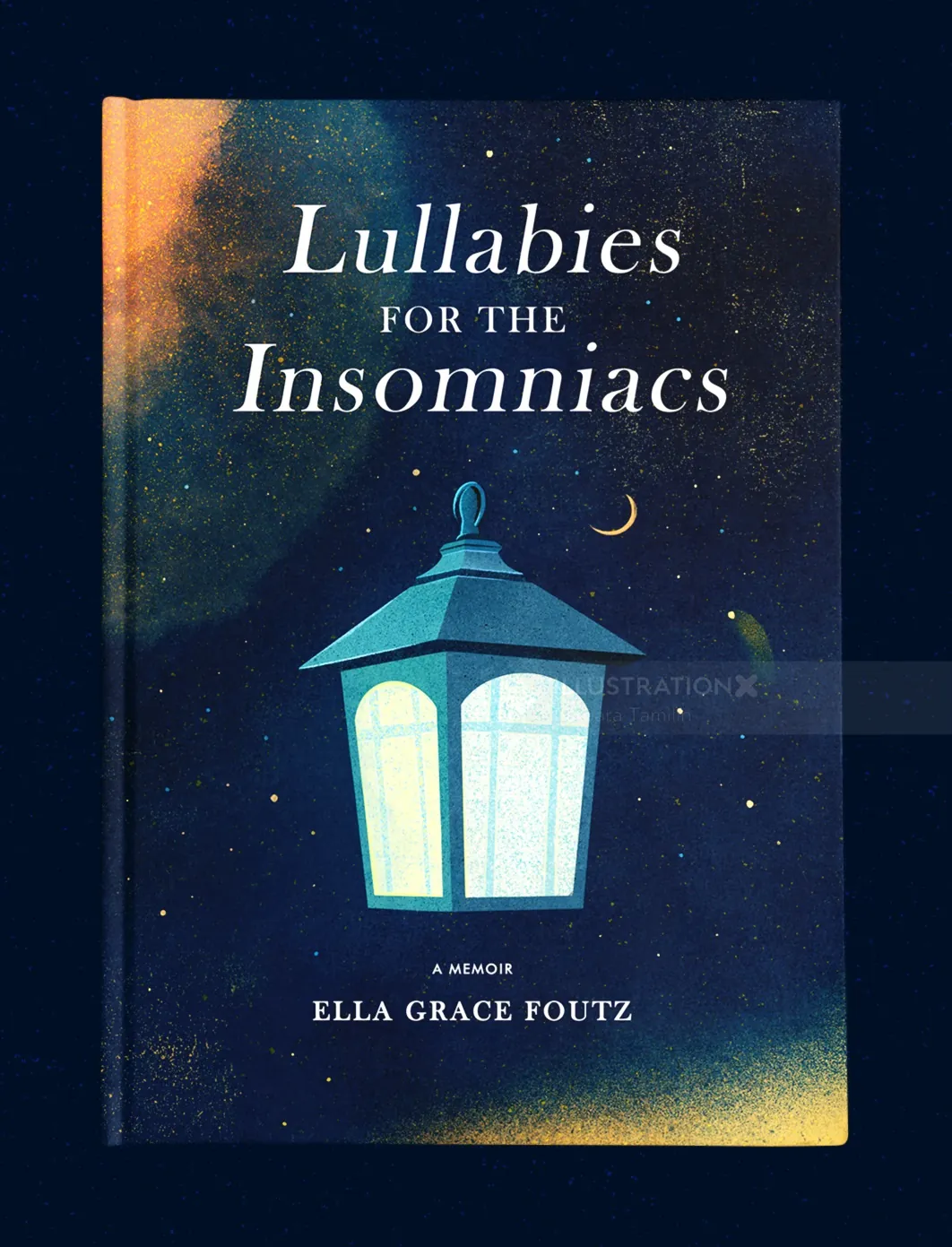 'Lullabies for the Insomniacs' book cover by Barbara Tamilin showing a glowing street lamp at night