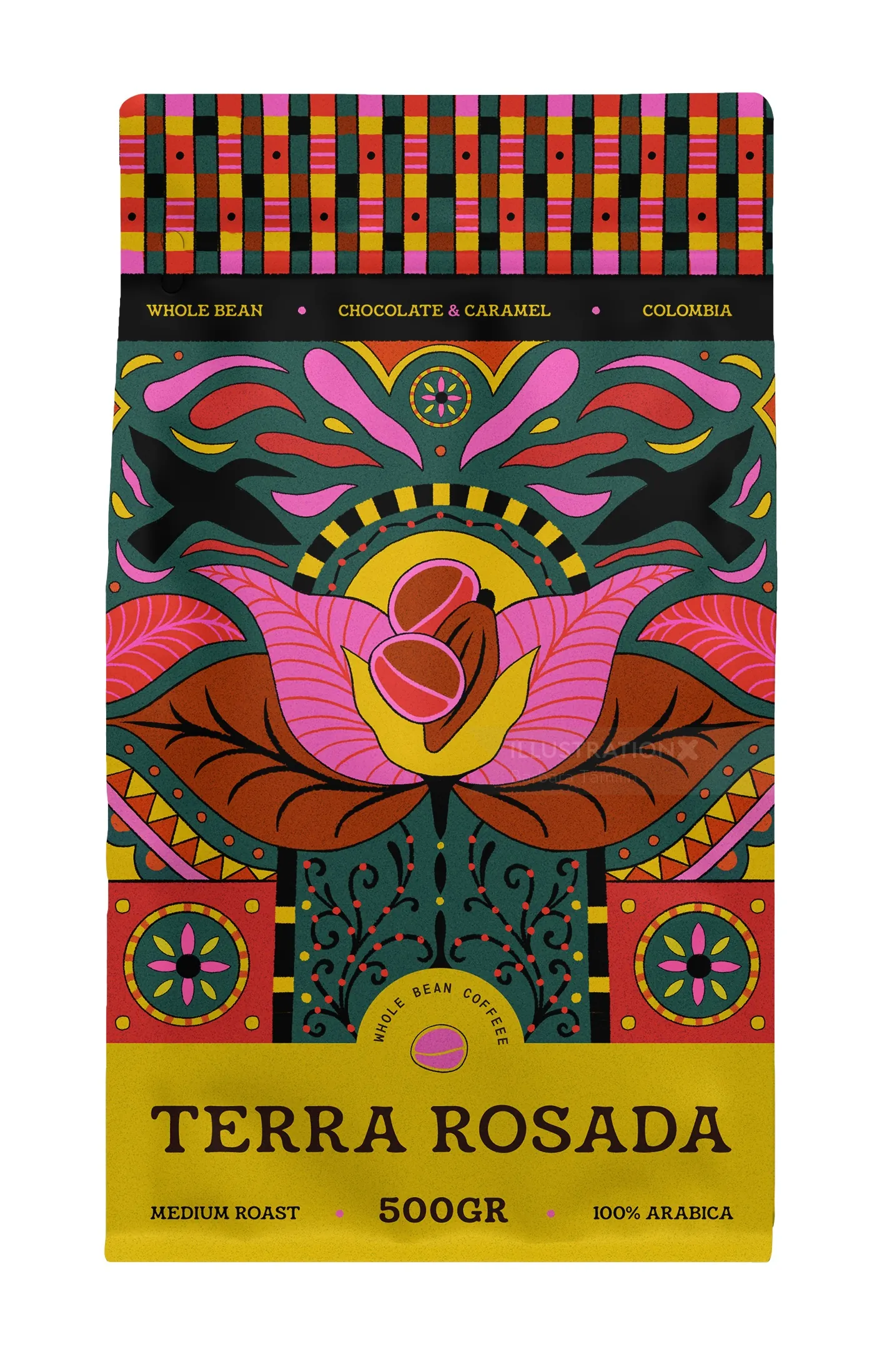 Terra Rosada book cover by Barbara Tamilin with a colorful lotus design