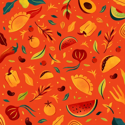 Diseño floral y de frutas tropicales por Barbara Tamilin