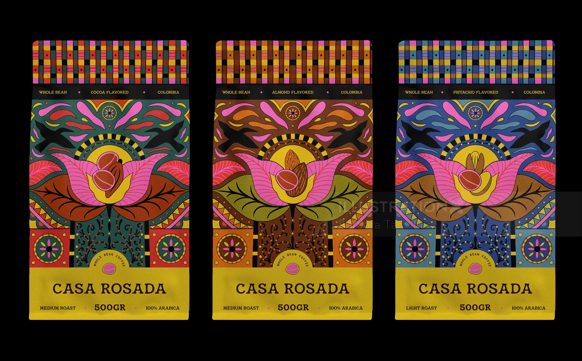 Three colorful Casa Rosada covers designed by Barbara Tamilin
