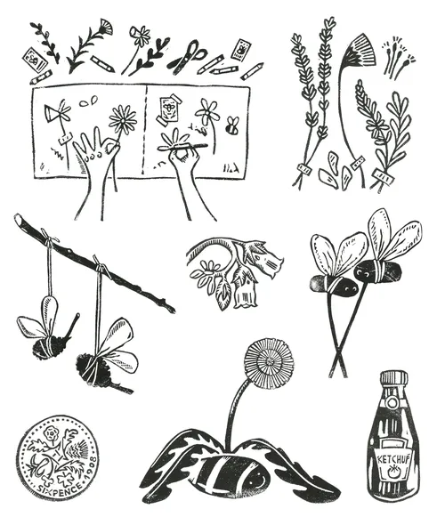 Spot-Illustrationen aus der Broschüre des Sammleralbums