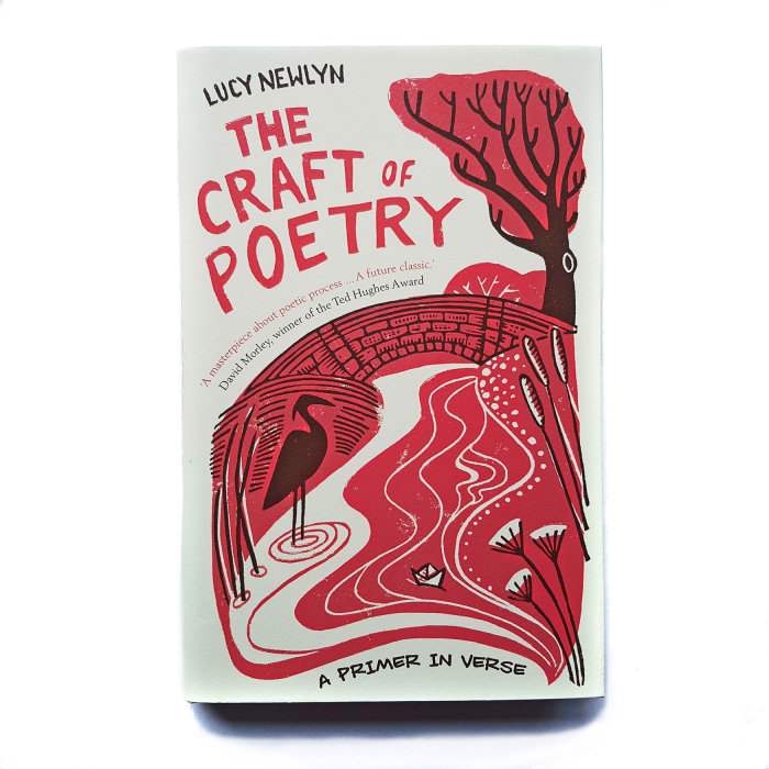 Book cover for The Craft of Poetry by Lucy Newlyn: a white book jacket with pink text and a pink and