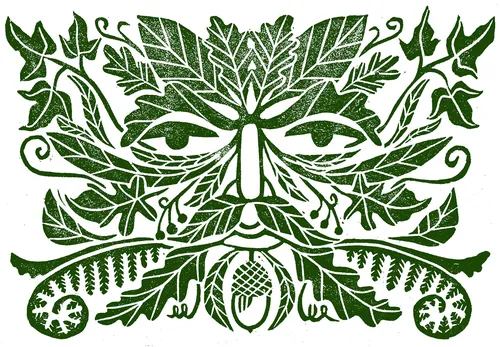 Der Eichenkönig der keltischen Mythologie im floralen Design