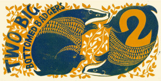 Badgers shown in woodcut artwork