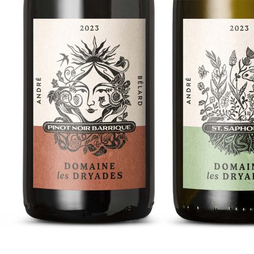 Domaine Les Dryades 2023 wine bottle labels