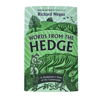 Green illustrated book cover for Words from the Hedge by Richard Negus