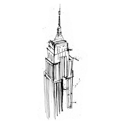 Empire state building line drawing