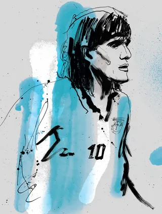 Ariel Ortega portrait by Ben Tallon