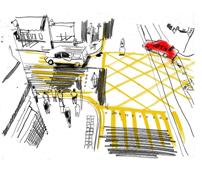 Queen Street Central line and color drawing