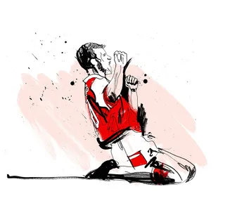 Arsenal soccer player celebrating moments