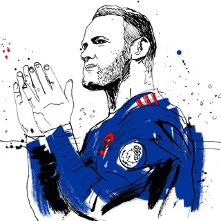 A Wayne Rooney portrait by Ben Tallon