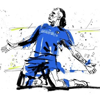 Illustration of Ivorian footballer Didier Drogba for Tv promo