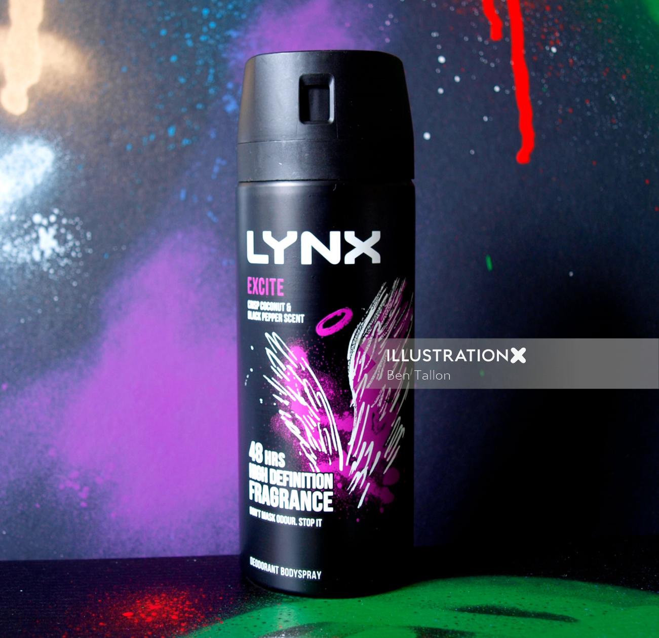 Lynxデオドラントのパッケージイラスト