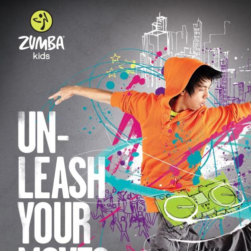 Poster advertisement promoting Zumba Kids dance classes