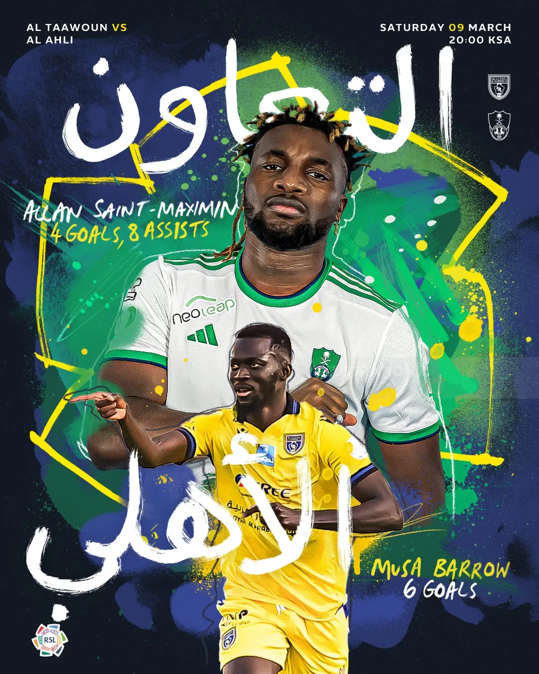 Poster of Al Taawoun VS Al Athli 