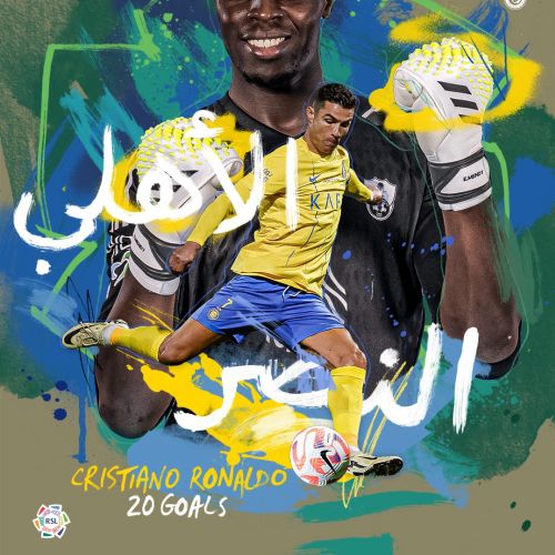 Hand-painted illustration and art for Saudi Pro League football soccer fixture