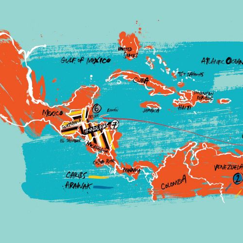 An illustrated map for Aurelio Martinez