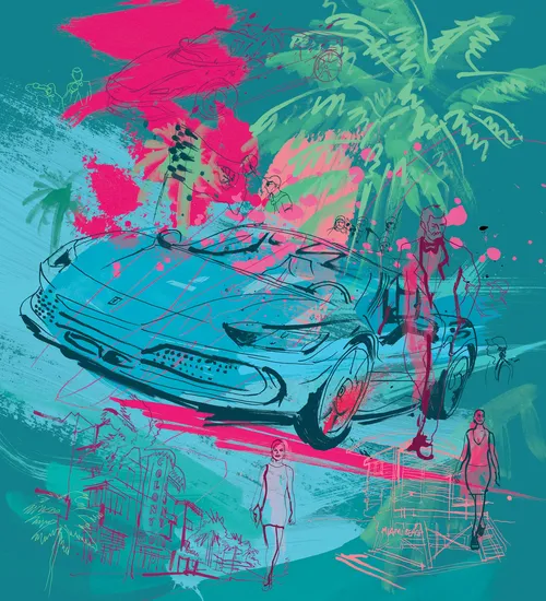 Stylish people and luxury cars for Ferrari Magazine