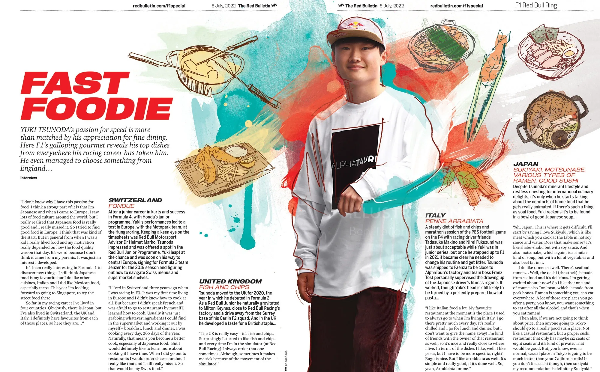 Red Bulletin Germany magazine feature about racing and food