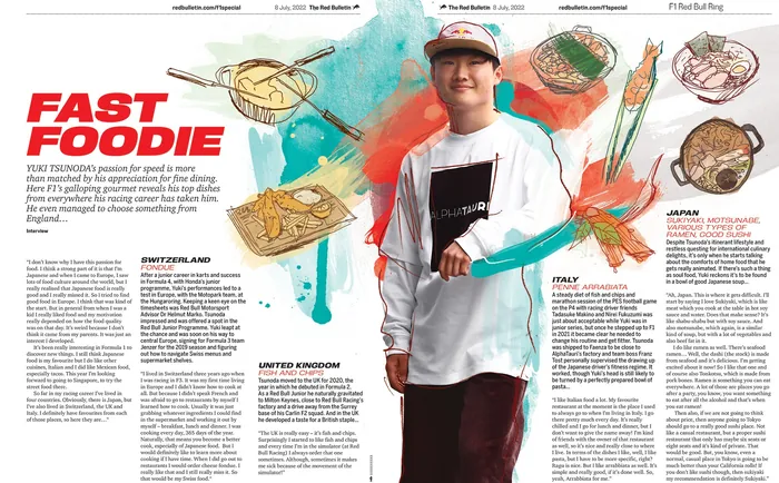 Red Bulletin Germany magazine feature about racing and food