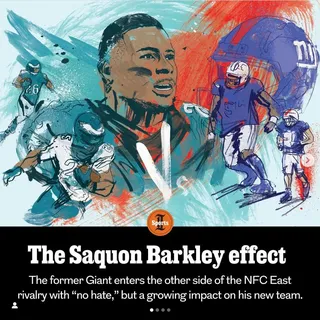 Philadelphia Eagles' Saquon Barkley for the Philadelphia Inquirer