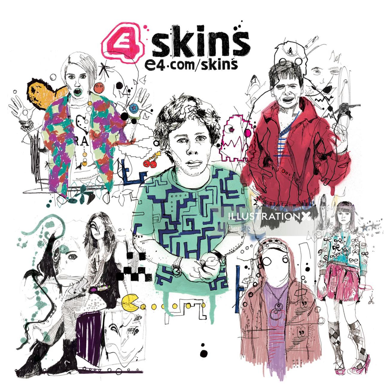 Artwork for E4 for the new series of Skins tv trailer