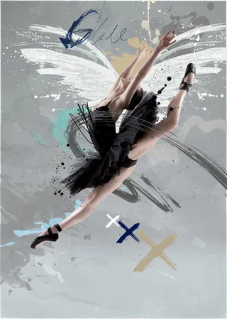 Realistic art of girl dancing