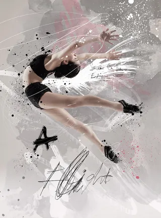 Realistic art of girl dancing