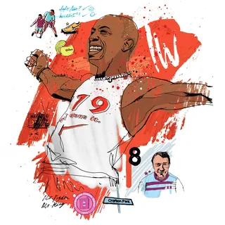 Ian Wright illustration by Ben Tallon