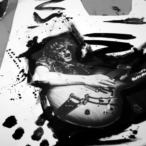 Black and white art with paint
