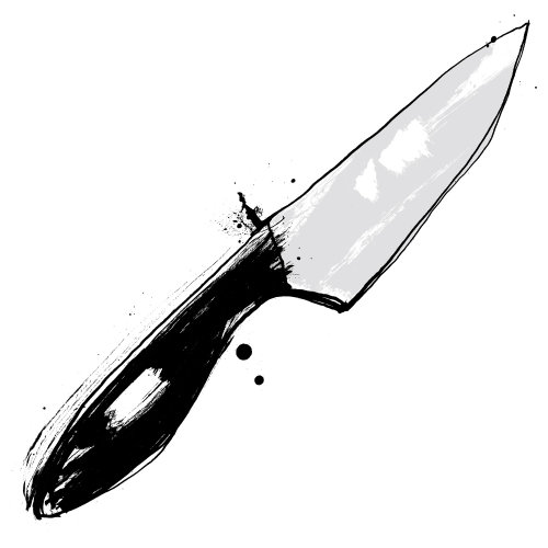 Black and white sharp knife

