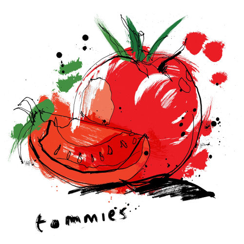 Tomato watercolor illustration